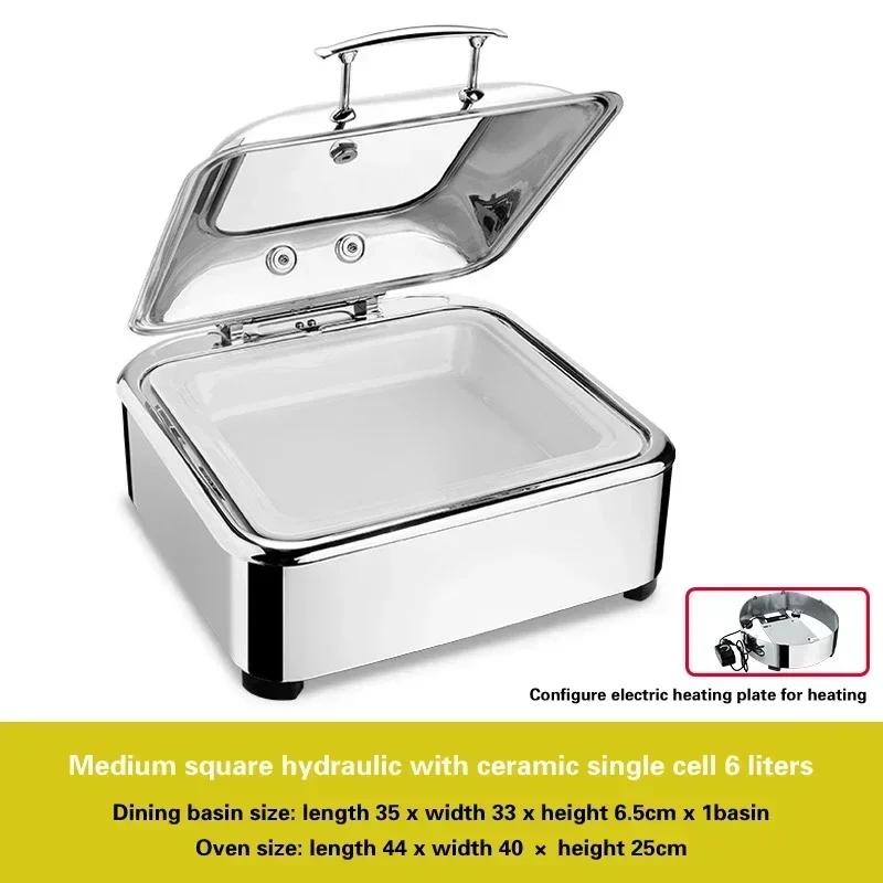 Электрическая изоляционная печь для гостиничного завтрака Плита для шведского стола с квадратной столешницей Гидравлическая плита для шведского стола из нержавеющей стали