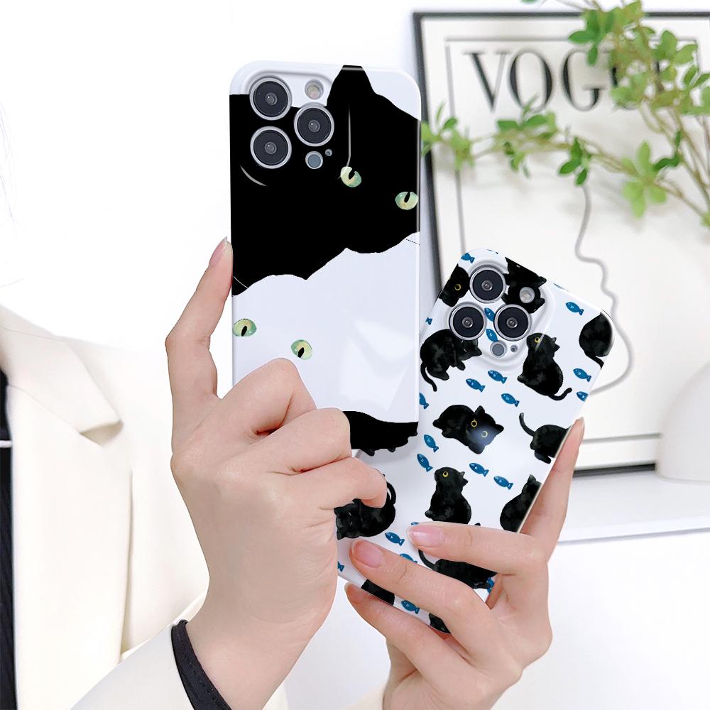 Чехол для телефона с рисунком котов для Samsung Galaxy S20 FE 5G A52 iPhone 11 Xiaomi Redmi VIVO OPPO Realme Huawei Infinix Противоударный Ультратонкий Жесткий Чехол