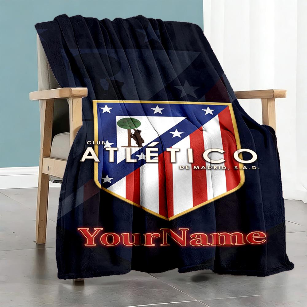 Atletico Madrid Customize Your Name Blanket Throw Personalized Blanket Warmthful Decor Throw For Office Livingroom Chair Living Room