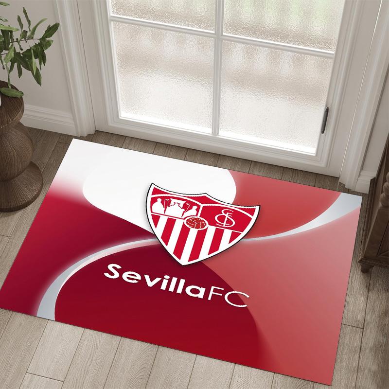 Sevilla FC Design Crystal Velvet Carpet Cozy Non?Slip Printed Rug For Bedroom Living Room Entrance