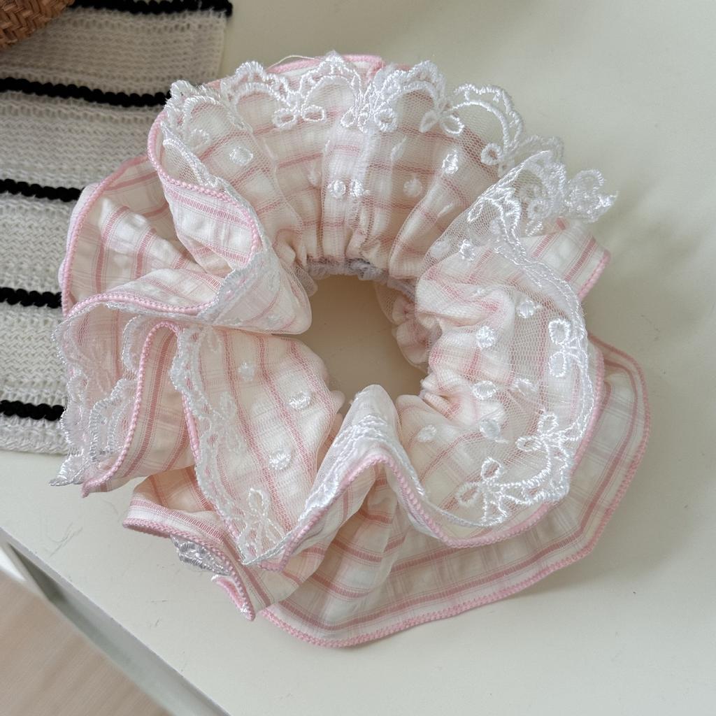 Корейская версия праздничного стиля свежая большая резинка для волос лето зарубежный стиль Мори кружево пучок для волос цветок резинка для волос женская