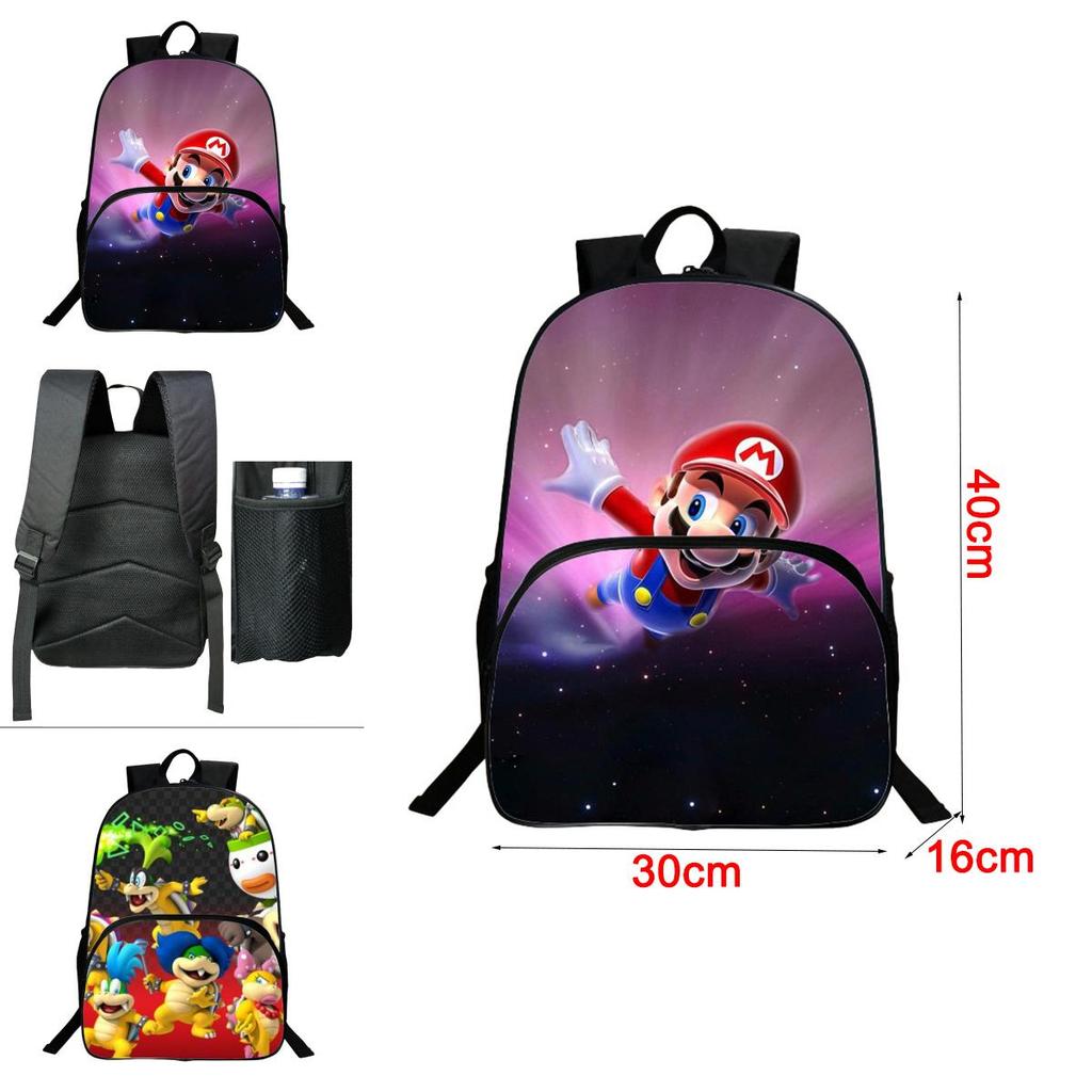 Super Mario Large 16 Inch School Backpack With Spacious Compartments And Durable Material
