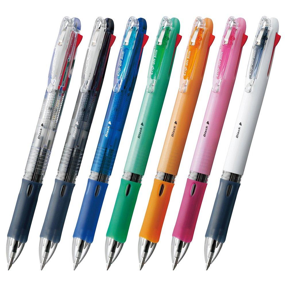 Zebra ballpoint pen Slim 10 4-color Clip-on 4C, black, pieces, B-B4A5-BK