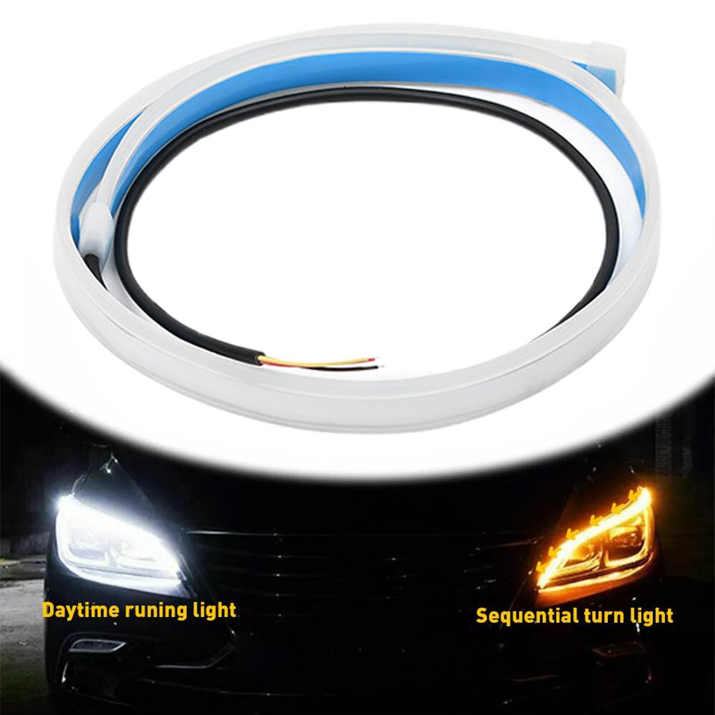 30см Светодиодная лента для капота автомобиля, дневные ходовые огни, гибкая, светодиодная, автомобильные декоративные атмосферные лампы, DRL 12В