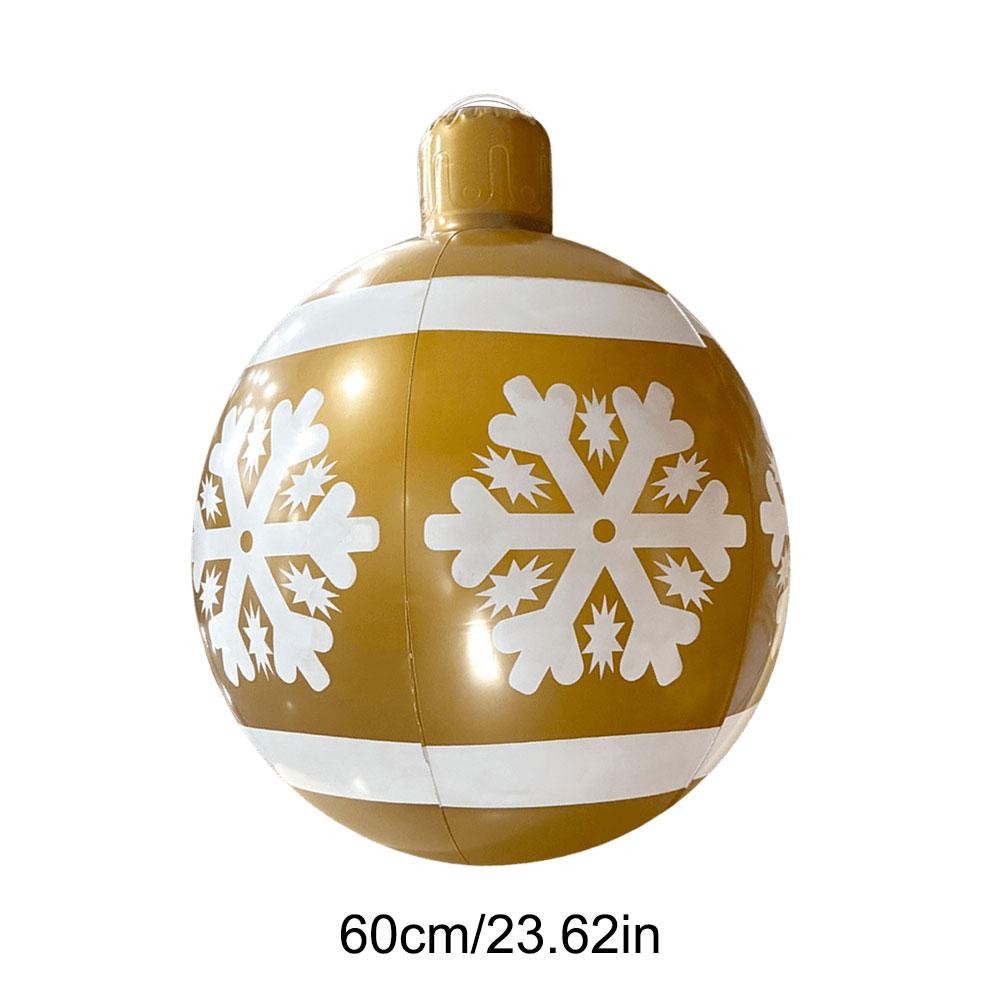 24 Inch PVC Inflatable Christmas Ball Christmas Inflatable Ball Ornament Outdoor Xmas Tree Decoration Xmas Holiday Party Decor
