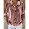 Polyester Long Sleeve Shirt Cardigan With Buttons For Casual Winter Wear