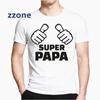Man Father S Day Gift T-shirt Men Rock Super Dad Tops Tees Fashion Summer Pop