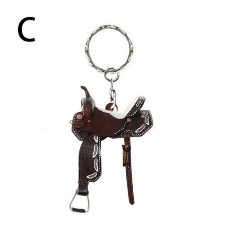 2024 Saddle Car Key Ring Pendant Personalized Decoration Universal Unisex Acrylic Flat Keychain