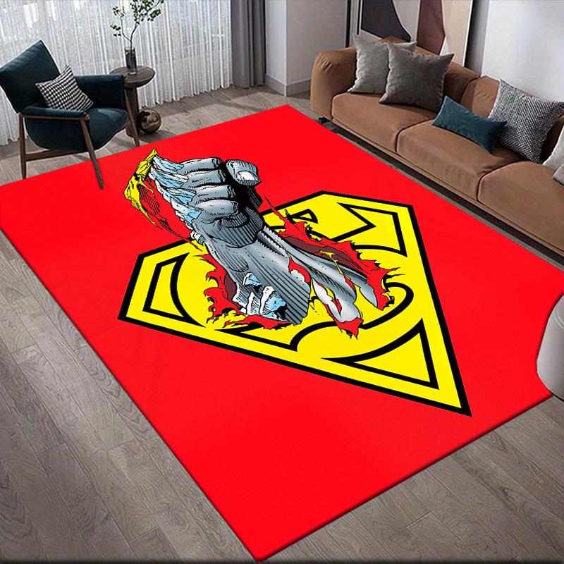 Superman anti-slip floor mat, rectangular carpet for bedroom, living room and game area