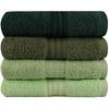 Ensemble de 4 serviettes a main - 50 x 90 cm - Vert