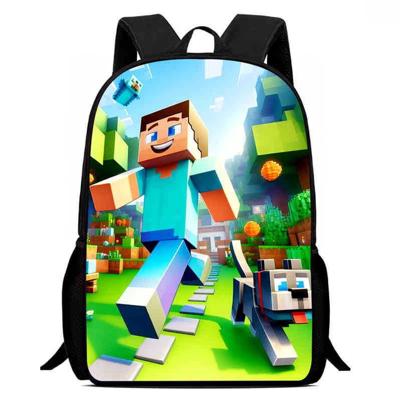 Детский рюкзак с принтом Minecraft для начальной школы