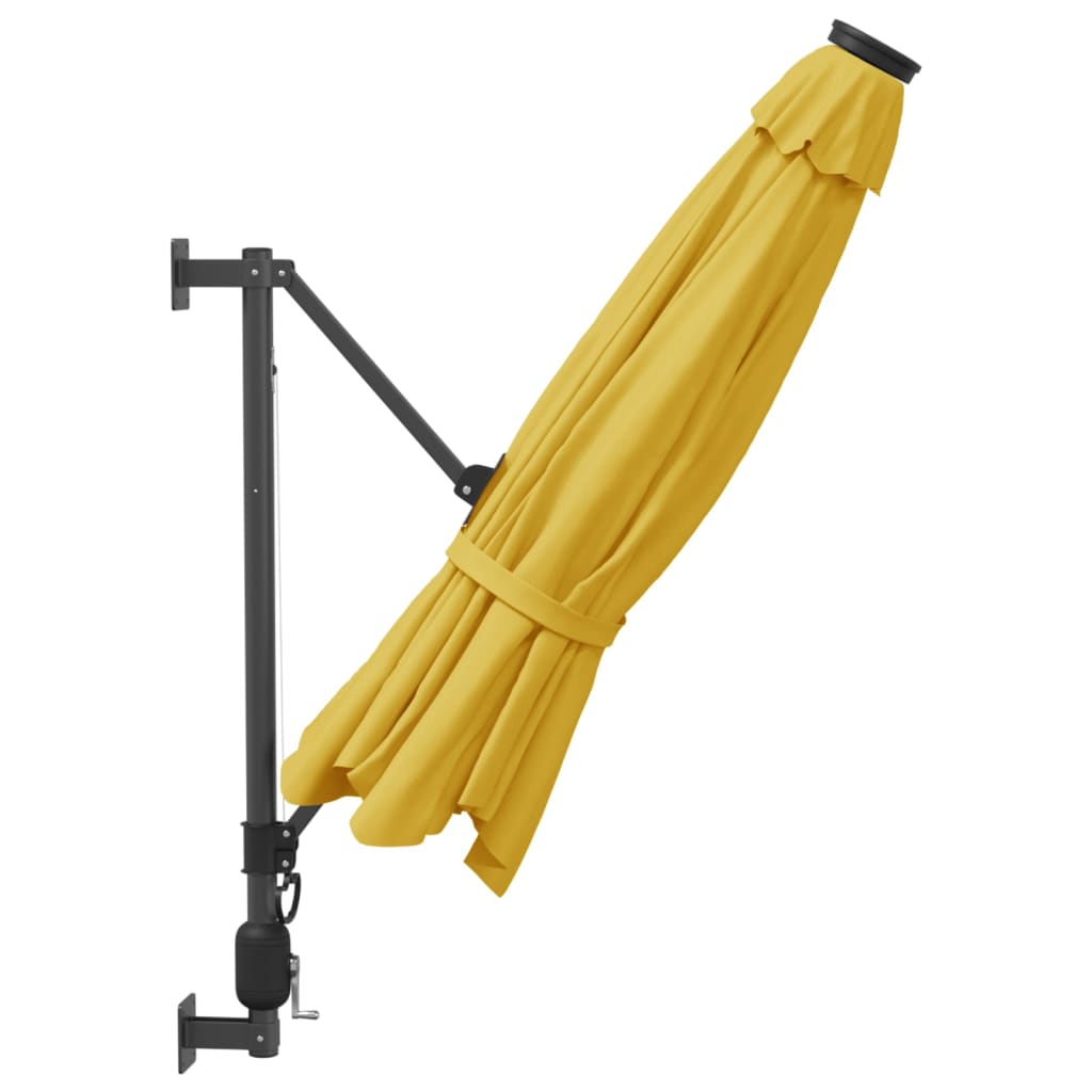 Wall Mounted Sun Umbrella Yellow 290 cm