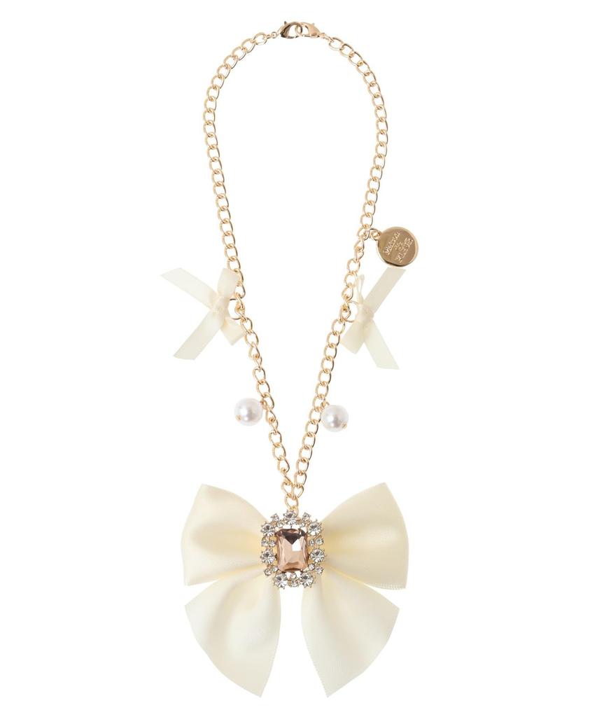 Шарм Maison de Fleur, Шарм-подвеска на сумку Bijou Ribbon с жемчугом, Женский, Цвет слоновой кости