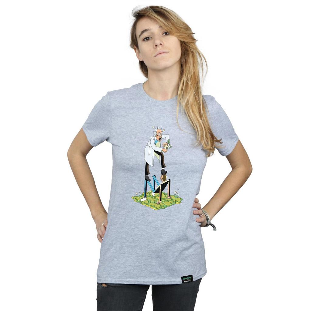 Rick And Morty Womens/Ladies Stylised Characters Cotton Boyfriend T-Shirt