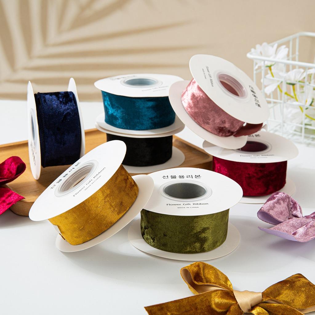 Reflective Pressed Edge Ribbon Decorative Holiday Party Ribbon Satin Lined Ribbon Soft For New Year Decoration Christmas Wedding