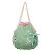 Polyester Hollow Woven Shoulder Bag Korean Style Pockets Mesh Handbags Large Capacity Edge Covering Summer Beach Tote Bags