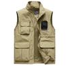 Spring and Autumn Vest Cardigan Casual Outdoor Vest Loose Multi-Pocket Stand-Up Collar Tooling Vest Men's