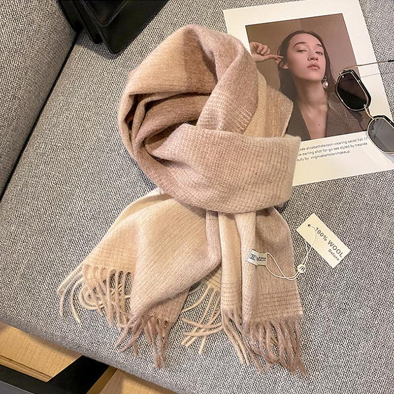 100% Wool Luxury Brands Classic England Style Women Scarf Fashion Stripe Plaid Scarves Tassel Shawls Pashmina Lady Wrap 30*180Cm