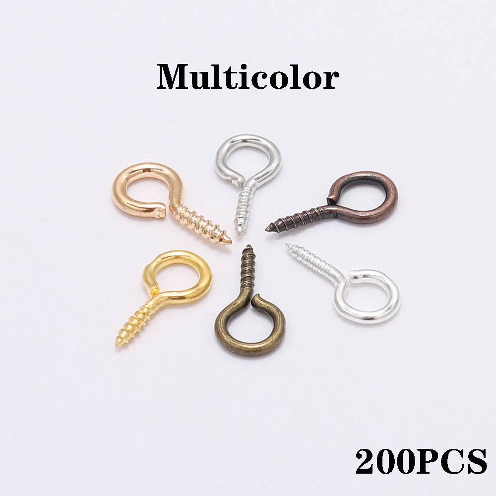 100-200pcs/lot Small Tiny Eye Pins Eyepins Hooks Eyelets Screw Threaded Clasps Hooks Supplies For Jewelry Findings Wholesale