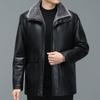Winter Genuine Leather Thickened Middle-aged Men's Father's Leather Jacket Mid-length Fur One-piece Leather Jacket for Men