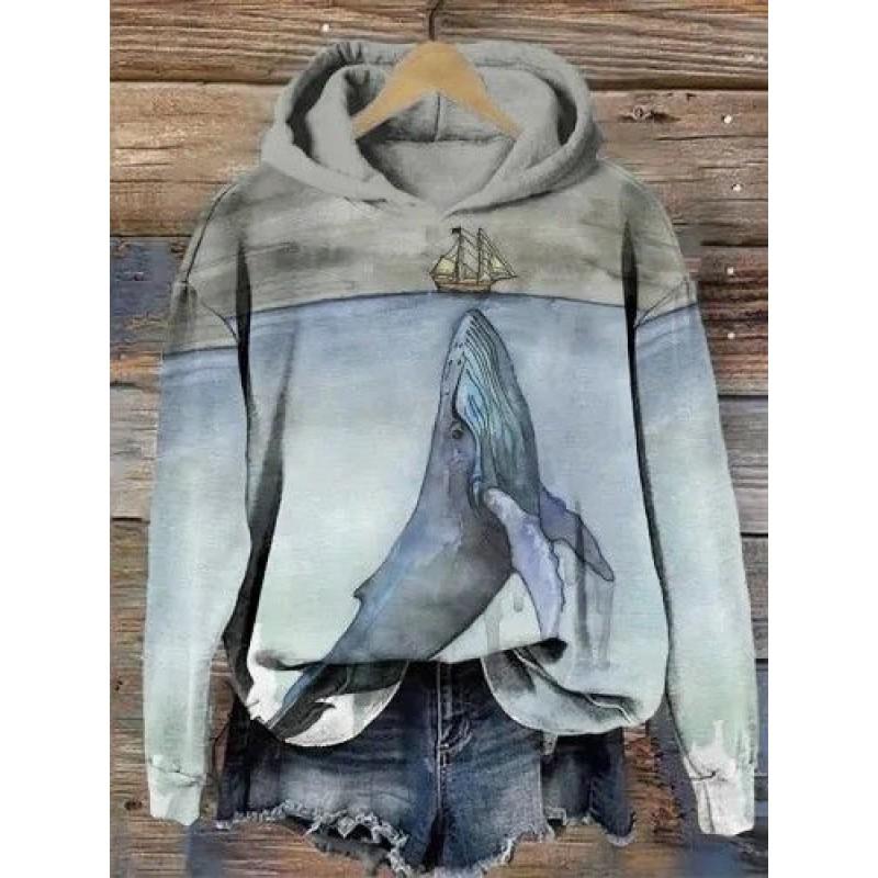 Womens Oversized Crewneck Sweatshirt With 3D Dog Print Christmas Collection
