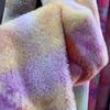 100*165cm Imitation Rabbit Fur Fabric Rainbow Plush Fur Flocking Fabric For Handmade Garment Bags Quilting Sew Clothes Toys