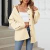Женская мода однотонный кардиган с пуговицами на лацканах, верхняя куртка