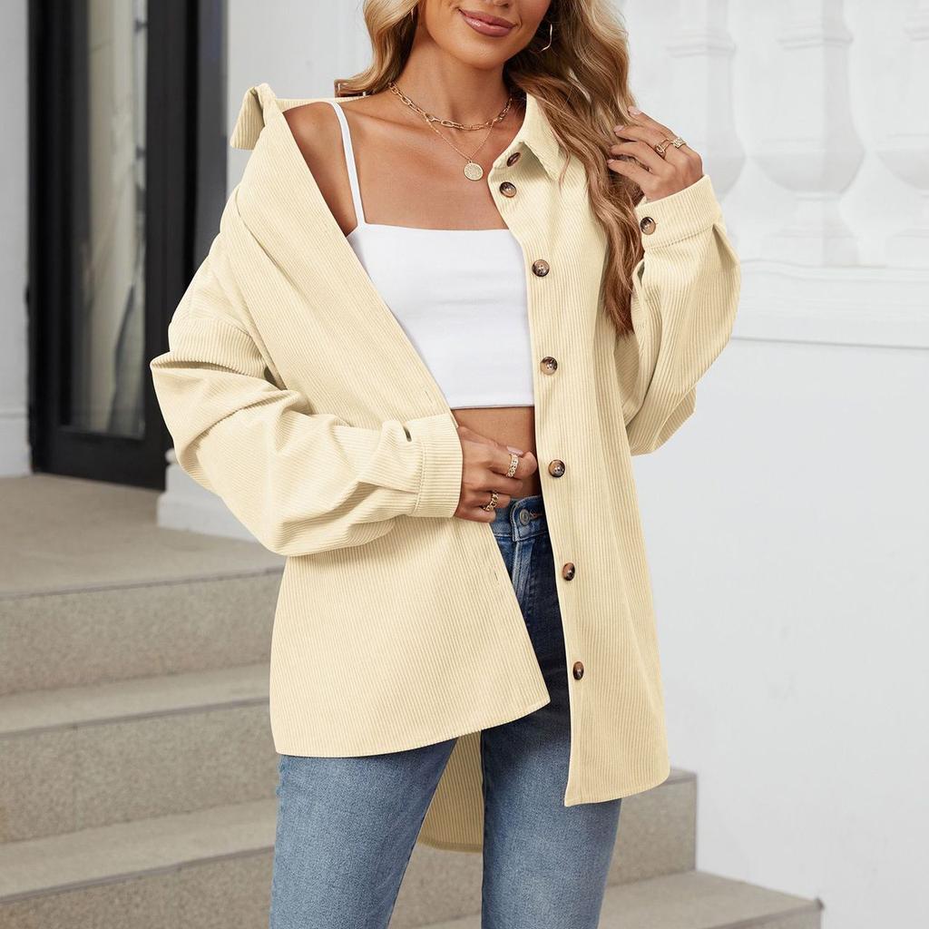 Женская мода однотонный кардиган с пуговицами на лацканах, верхняя куртка