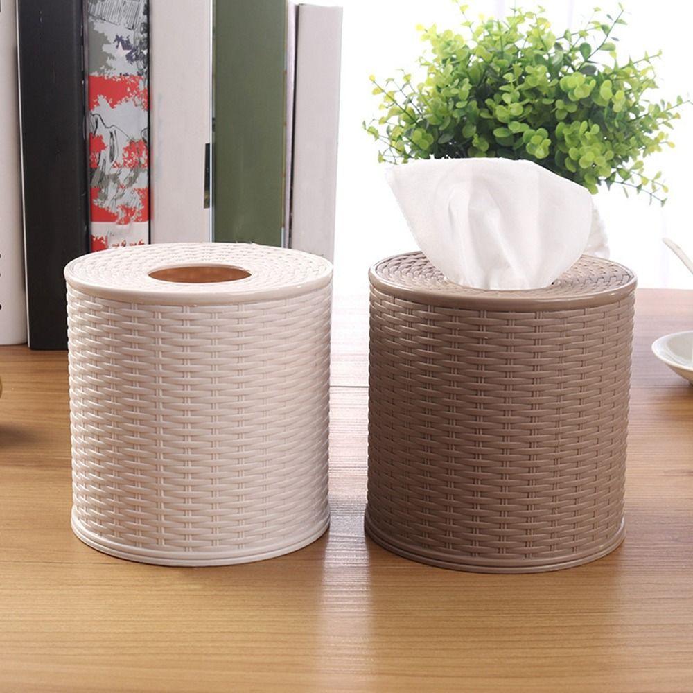 Decorative Simulation Rattan Tissue Storage Box Roll Paper Rack Container Bathroom