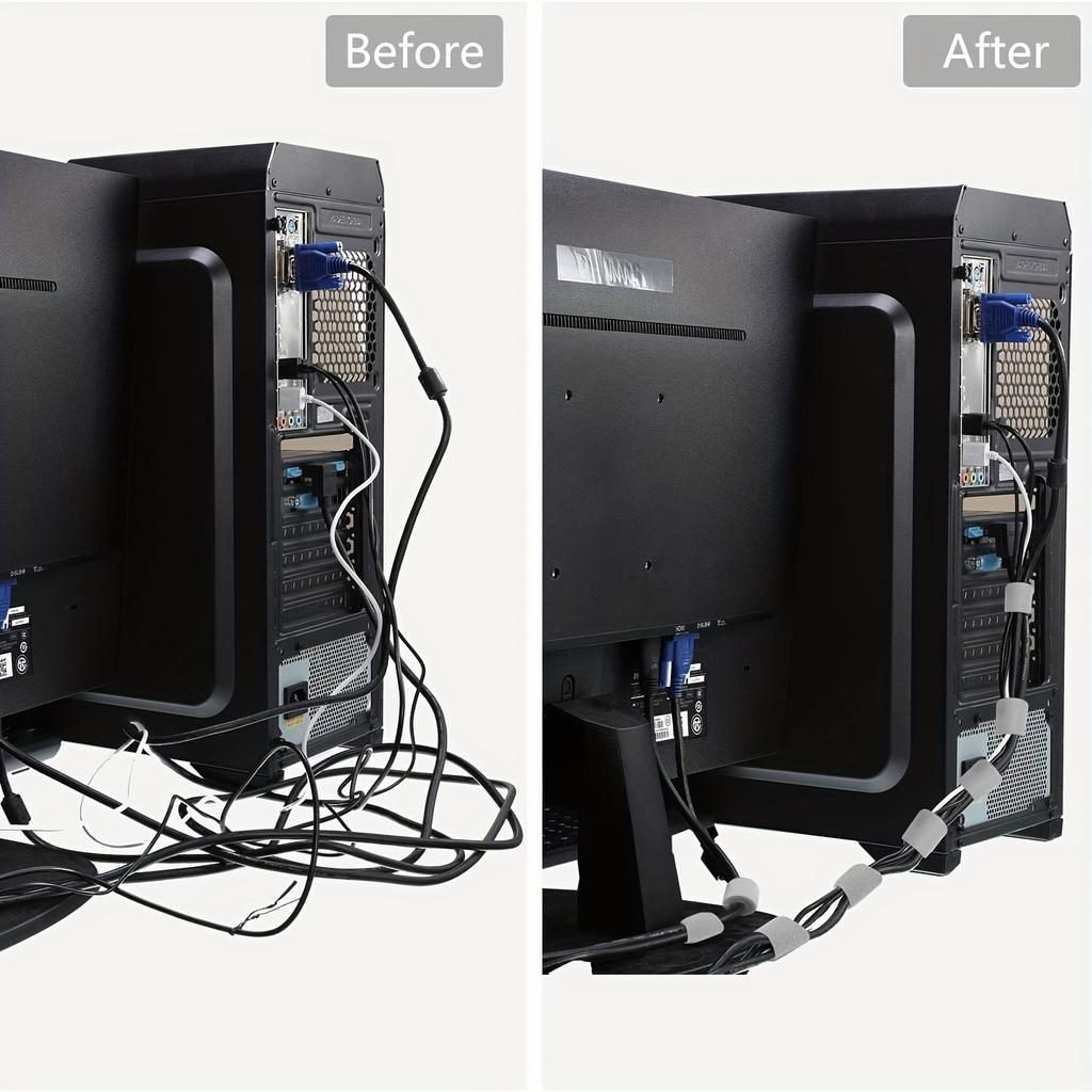 1 рулон 196,85-дюймовых сверхдлинных многоразовых стяжек для кабелей - многоцелевой органайзер для компьютерных, телевизионных и дата-кабелей, простое управление проводами