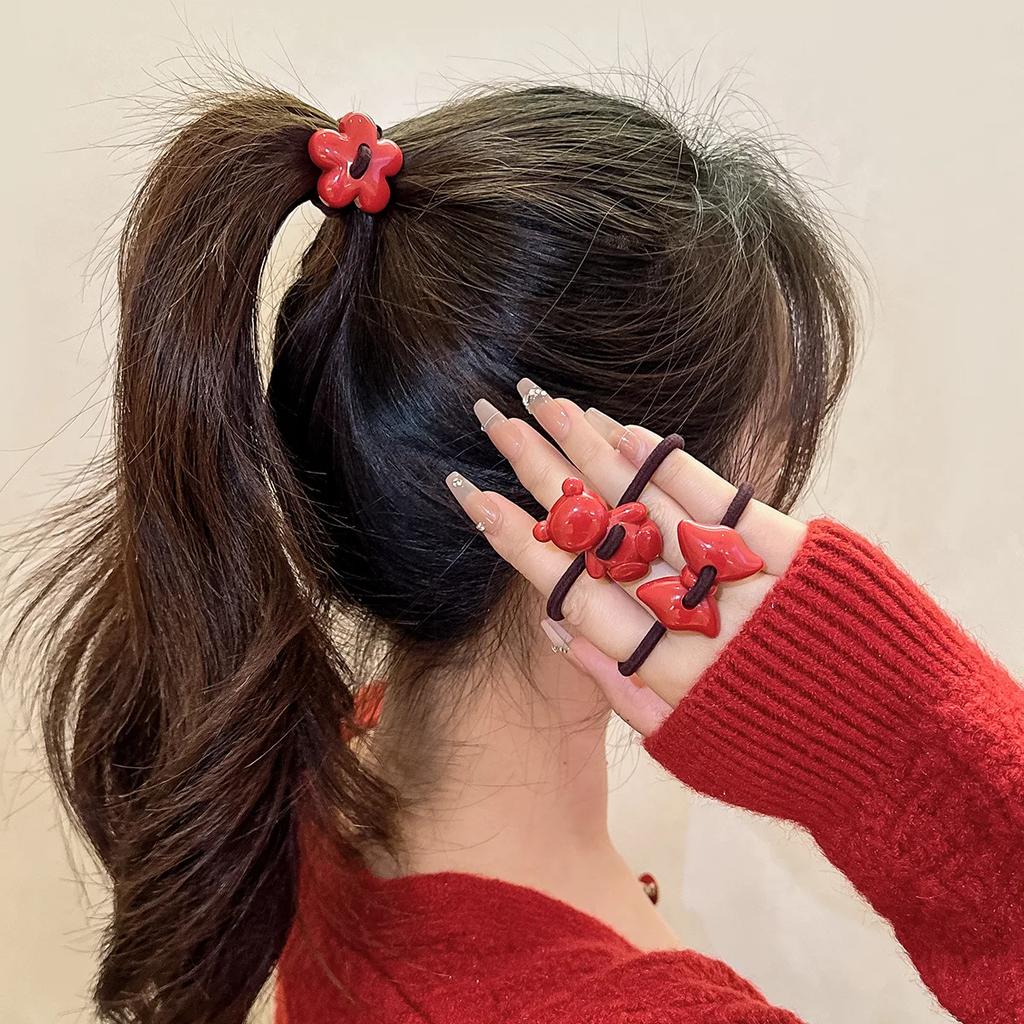 Красные резинки для волос, резинки для волос для женщин, резинки для волос, модные аксессуары для волос, держатели для хвостиков, головные уборы, подарки