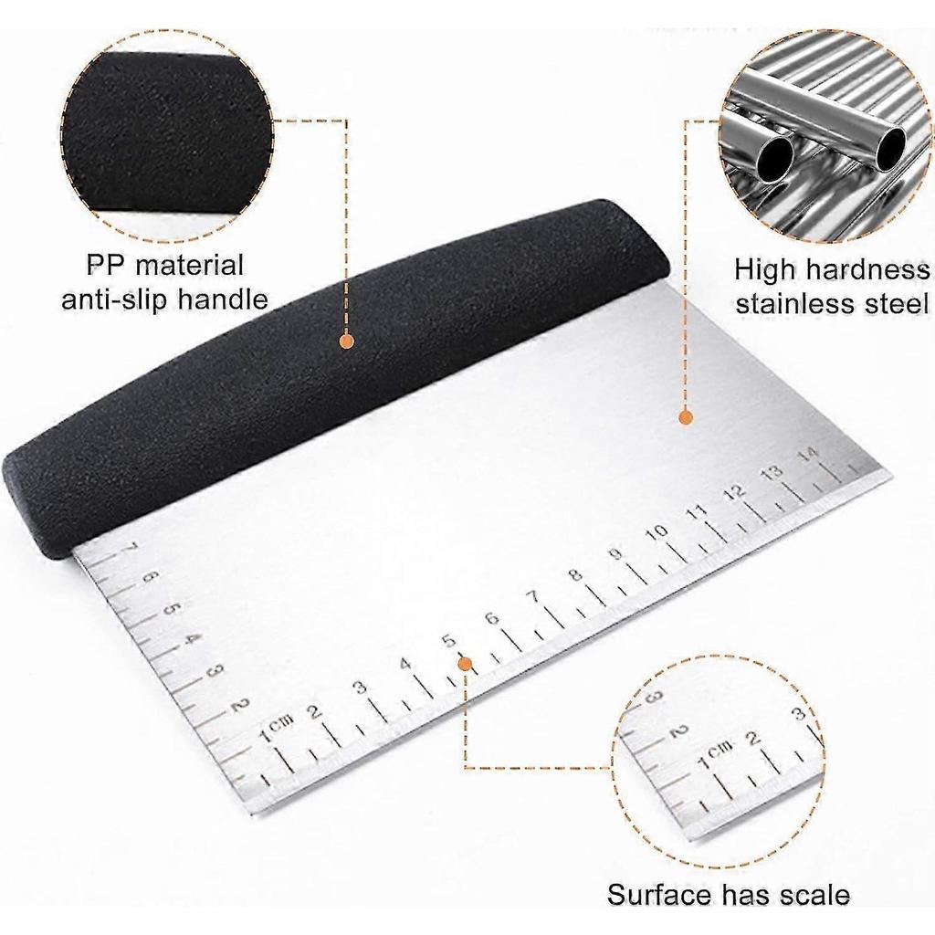 Machine scraping kitchen, dough scraper, bench scraper for bread, can be used for cooking and cooking, multi -purpose kitchen appliances, small, black