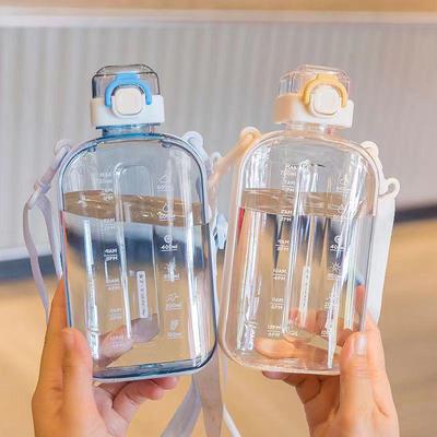 Женская портативная пластиковая бутылка для воды Yiben Muxin большой емкости - Прочная, стильная и с защитой от падений.