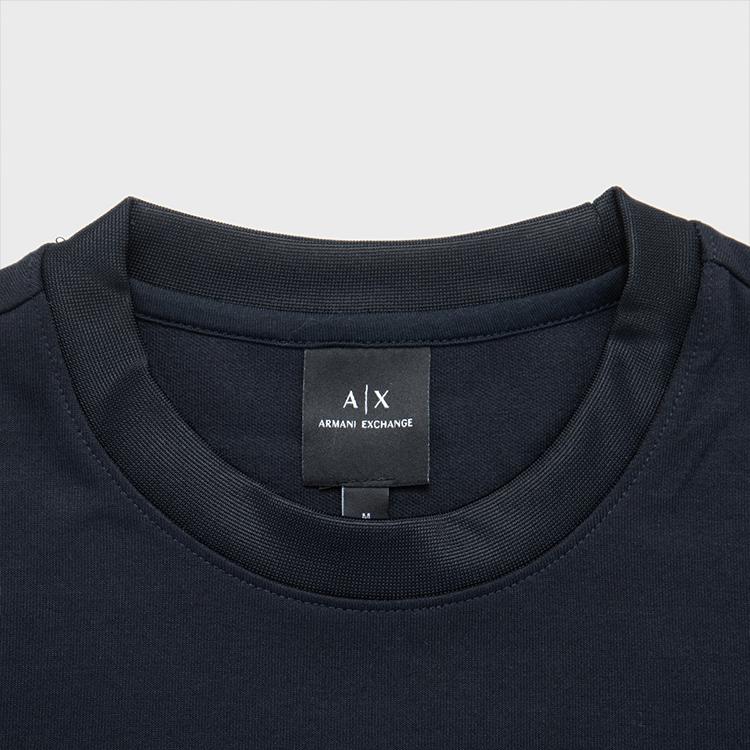 Armani Exchange SS24 Свитшот повседневный с круглым вырезом и принтом-буквами Мужской свитшот Темно-синий 3DZMSA-Z9N1Z-1583