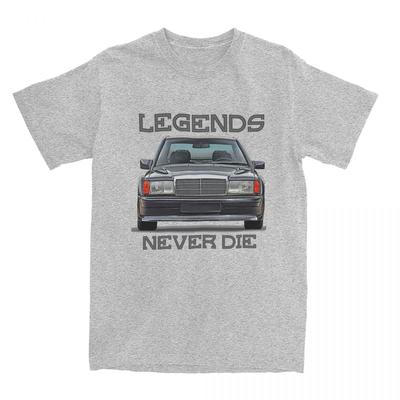 Мужская винтажная футболка с автомобилем W201 Legends Never Die, классическая футболка 190E, повседневная футболка оверсайз из чистого хлопка с круглым вырезом, футболка большого размера