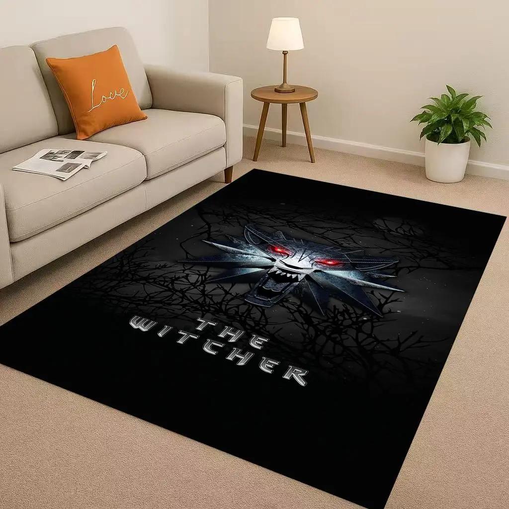 HD The W-Witcher Game Geralt Gamer Cartoon Living Room Non-Slip Area Rug Carpet For Bedroom Playroom Sofa,Home Doormat Kid Gift