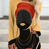 African Women T Shirt  Women Fashion T-shirt Ladies Tops Tees O-Neck Long Sleeve Tshirt Girl