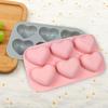 Cake Mold 6 Cavities Love Heart Shape Food Grade Easy Release Non-sticky Cake Decoration Flexible