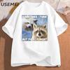 Funny Meme TShirt Sometimes I Think But Then I Forget Funny Trash Raccoon Cat Tshirt Dark Humor Tees Oversized Lover Clothes
