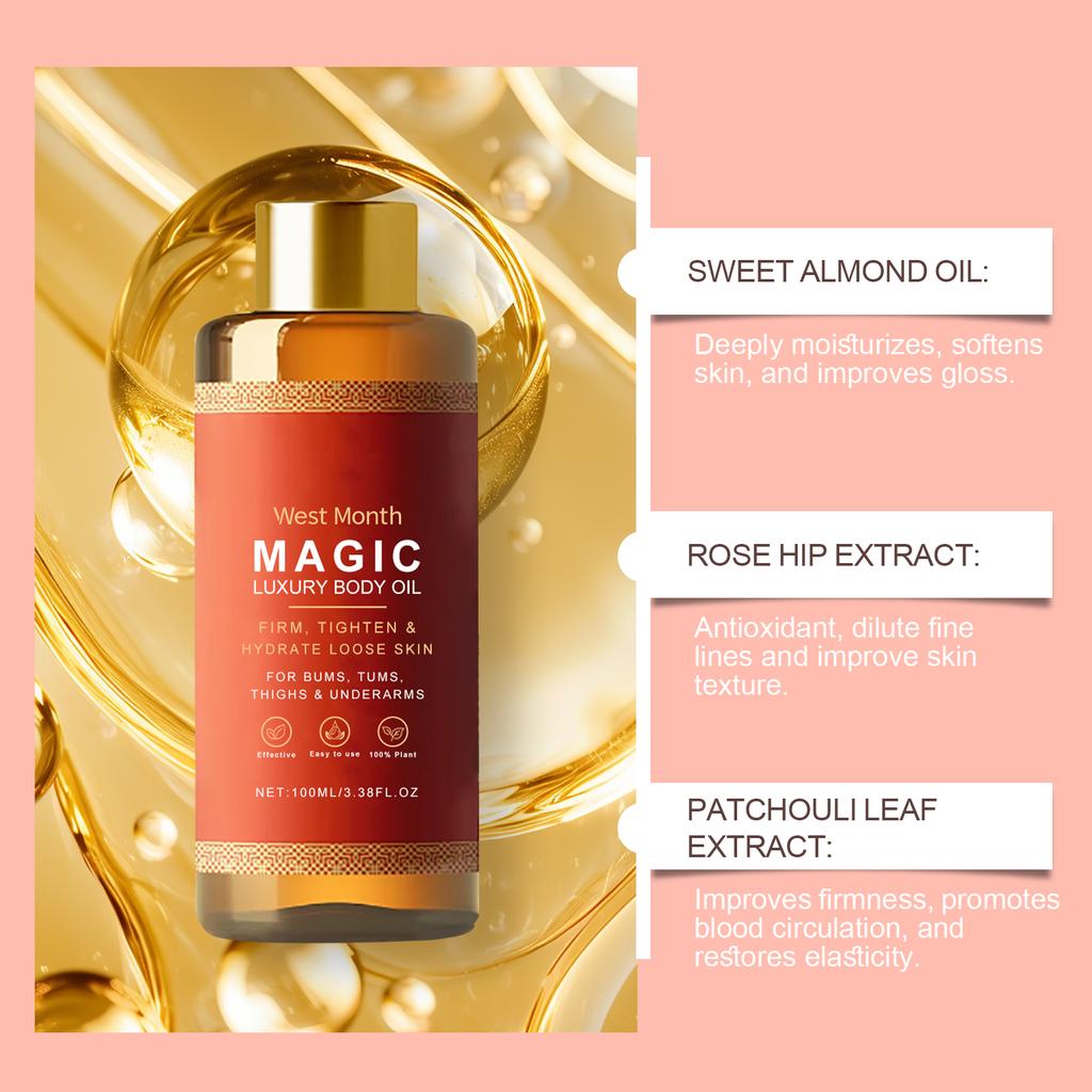 100ml Magic Luxury Body Oil Deeply Moisturizing Dry Skin Tightening Elastic Chest Thighs Rejuvenating Repairing Nourishing Oil
