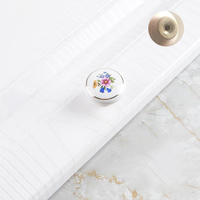 1 шт. ручка для шкафа в европейском стиле, керамическая ручка, винтажный синий цветок, одно отверстие, ручки для шкафа, ручки для ящиков шкафа