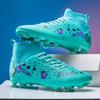 33-46 Men's High-top Football Boots Large Size Long Nails Leather Boys Soccer Shoes Nailing Anti -slip Football Boots