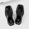 Fashion Men's Shoes New Square Head Leather Shoes Fashion Casual Formal Dress Loafers for Men Lace-up Black British Business Work Shoes