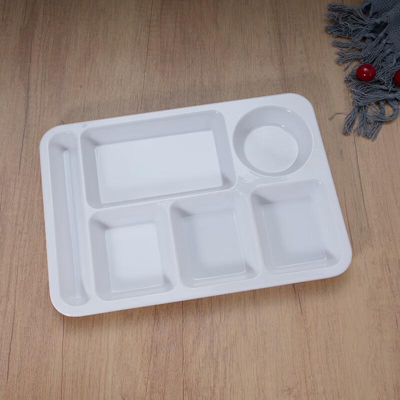 Melamine 6-Compartment Rectangular Serving Tray