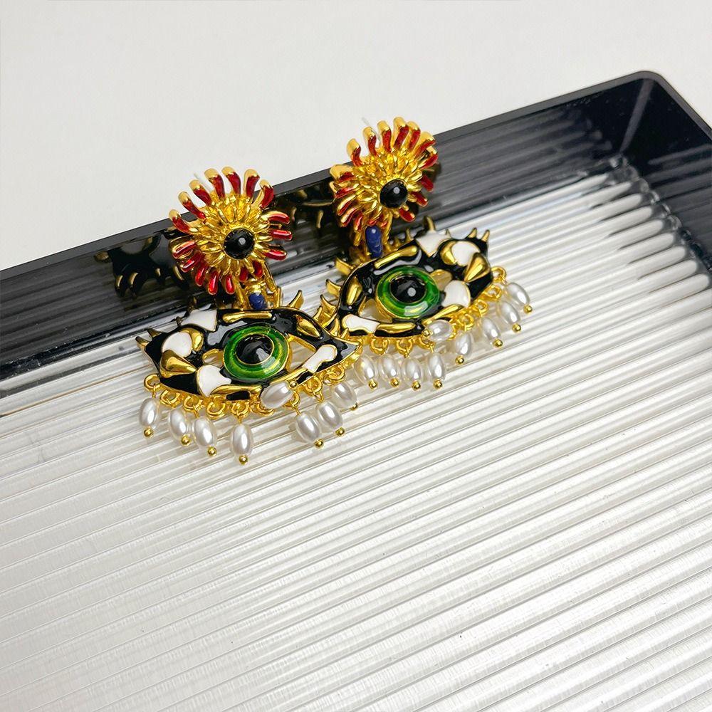 Жемчужные Глаза Демона Серьги-пусеты Преувеличенные Женские Серьги-пусеты Осень Зима
