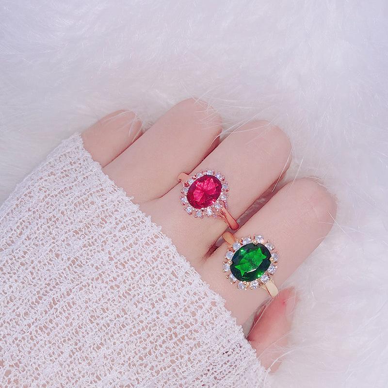 BELLA BOX Gorgeous Oval Blue Cubic Zirconia Ring Wedding Ceremony Party Luxury Accessories Women Elegant Design Fashion Jewelry