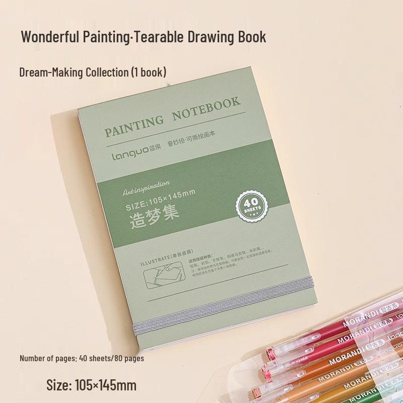 Синий Скетчбук с фруктами: Замечательный дневник для рисования акварелью и ручкой своими руками из уплотненного картона