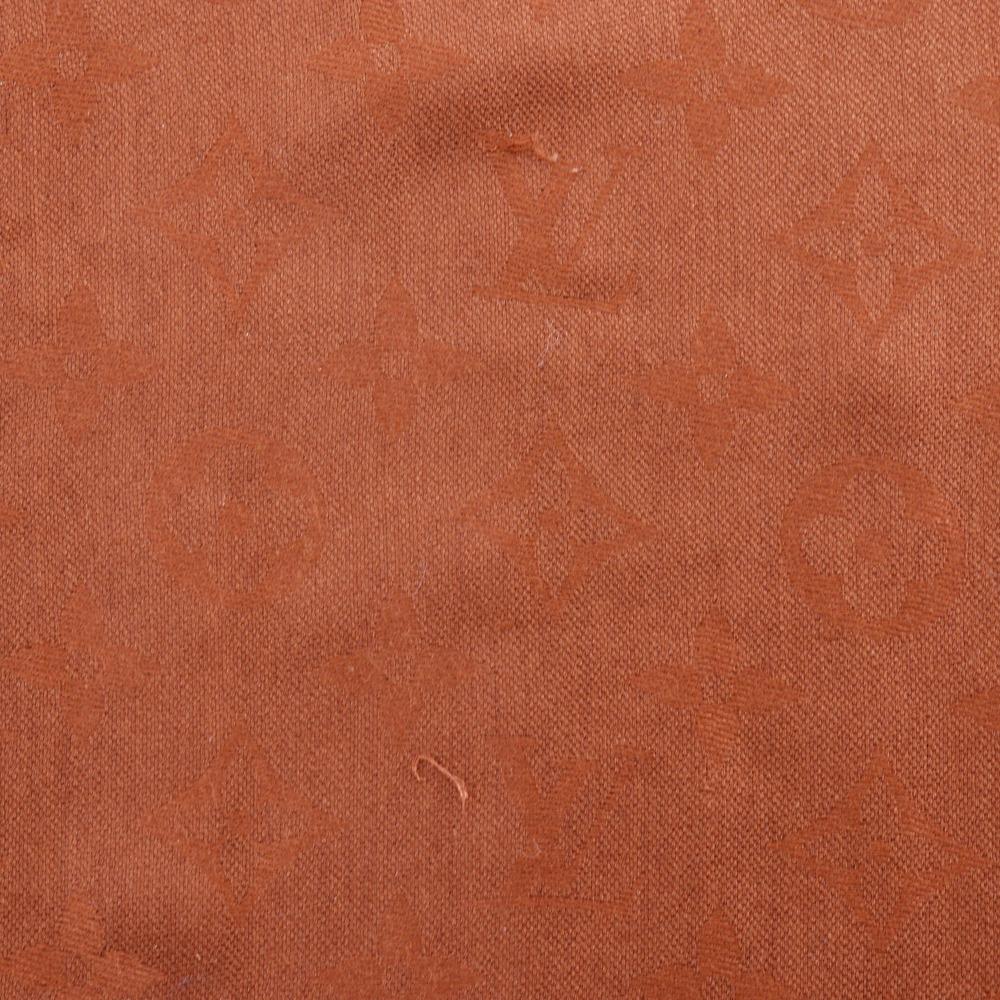 LOUIS VUITTON Monogram Stall Brown silk/wool Women Used