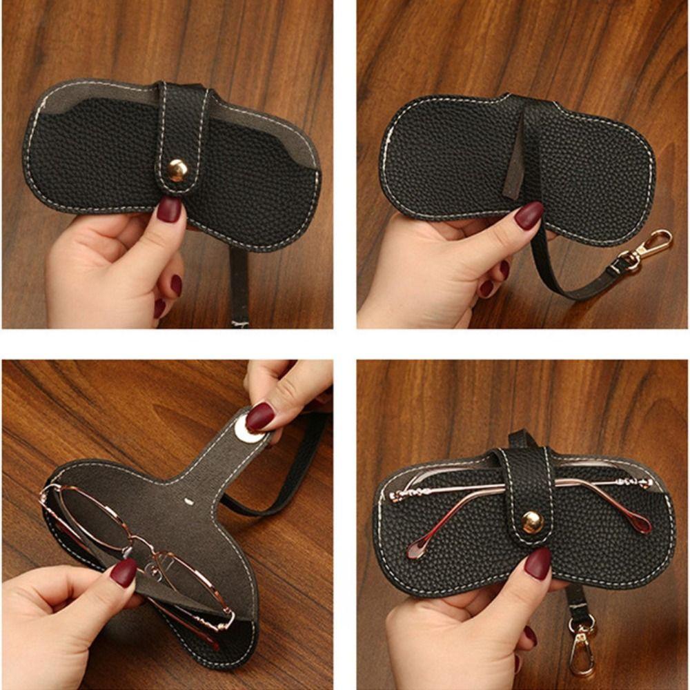 Portable Pu Leather Glasses Bag Cat Sunglasses Pouch Fashion Hanging Glasses Storage Bag Female