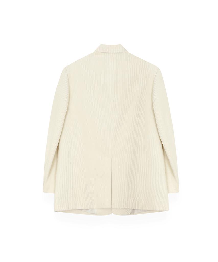 R-4 R-0057 / Oversized Corduroy Box Blazer(Ivory)